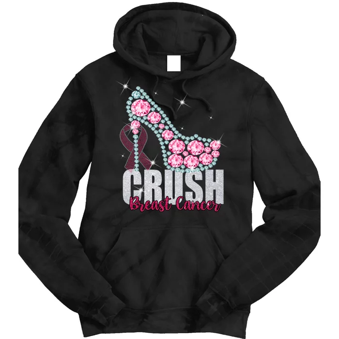 Crush Breast Cancer Cute Sparkly Design Tie Dye Hoodie