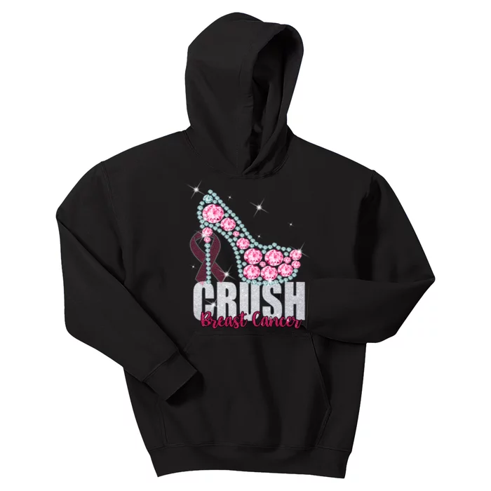 Crush Breast Cancer Cute Sparkly Design Kids Hoodie