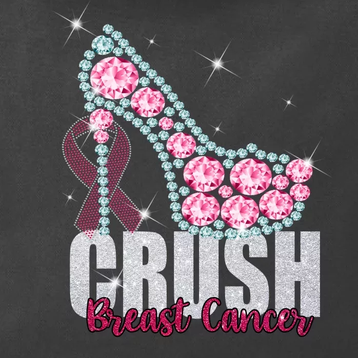 Crush Breast Cancer Cute Sparkly Design Zip Tote Bag