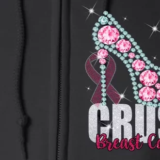 Crush Breast Cancer Cute Sparkly Design Full Zip Hoodie