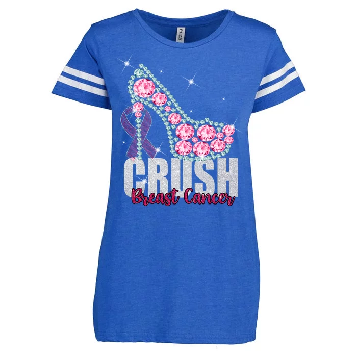 Crush Breast Cancer Cute Sparkly Design Enza Ladies Jersey Football T-Shirt