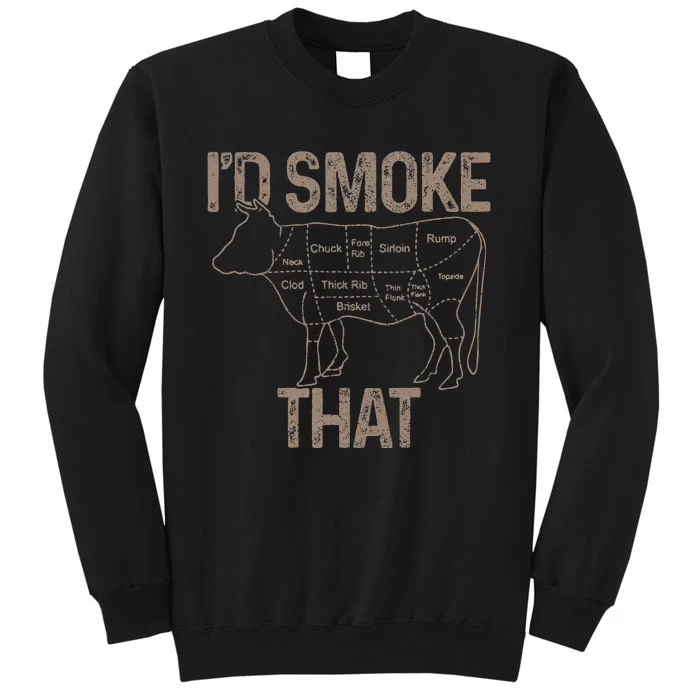 Chef Butcher Cook Bbq ID Smoke That Cow Beef Sweatshirt