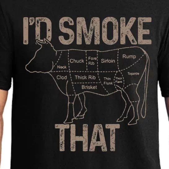 Chef Butcher Cook Bbq ID Smoke That Cow Beef Pajama Set