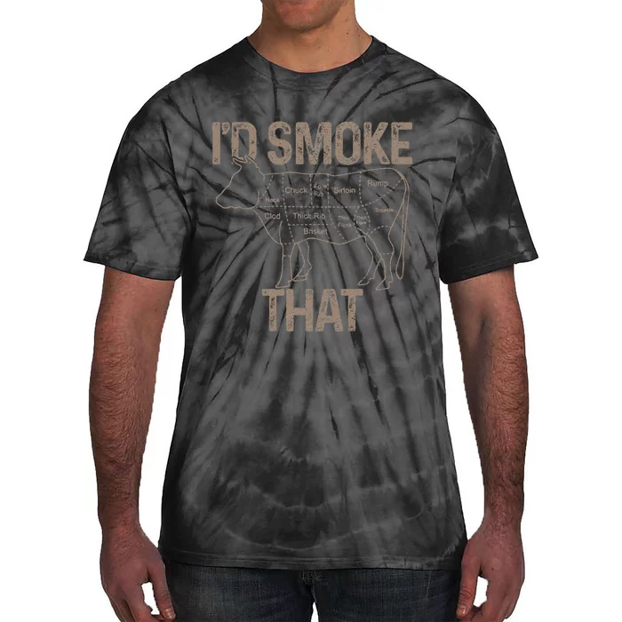 Chef Butcher Cook Bbq ID Smoke That Cow Beef Tie-Dye T-Shirt