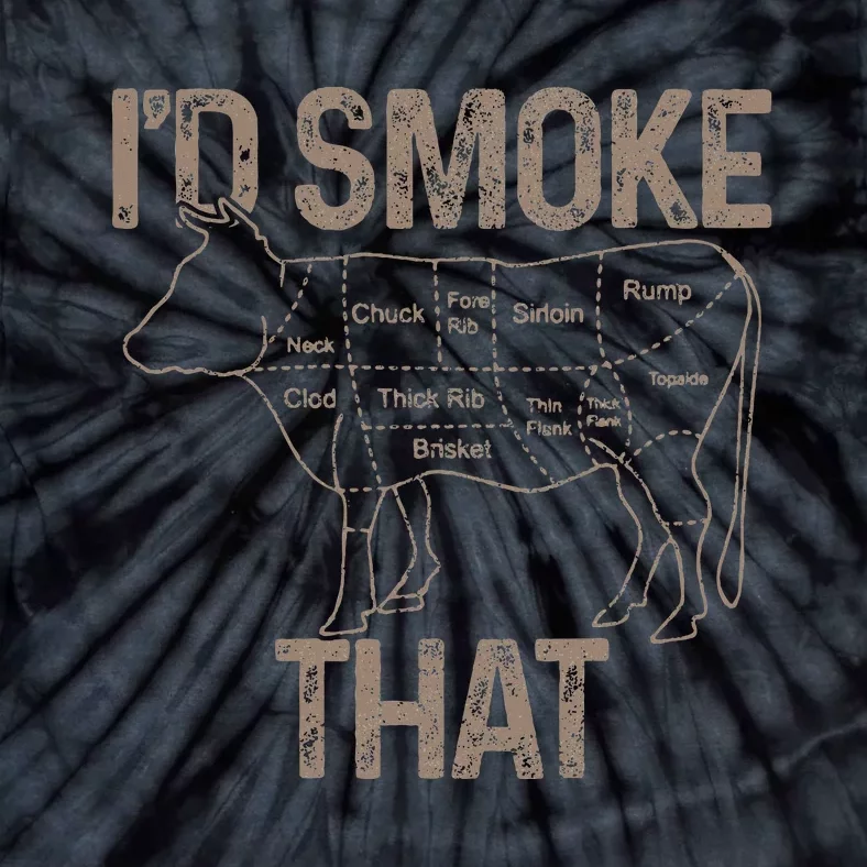 Chef Butcher Cook Bbq ID Smoke That Cow Beef Tie-Dye T-Shirt