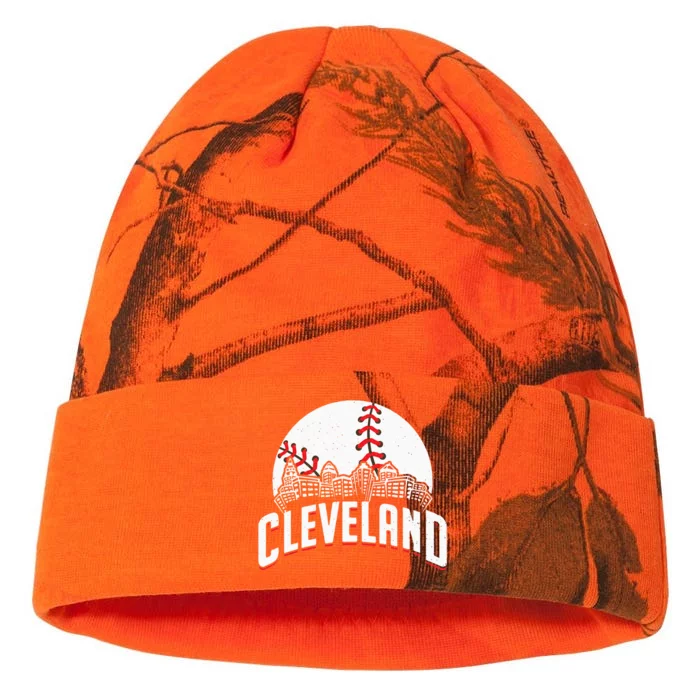 Cleveland Baseball Cityscape Skyline Retro Fan Kati - 12in Camo Beanie