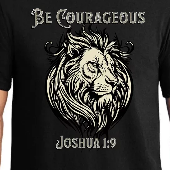 Christian Be Courageous Joshua 1:9 Faith Lion Of Judah Pajama Set