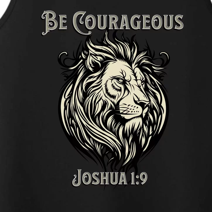 Christian Be Courageous Joshua 1:9 Faith Lion Of Judah Performance Tank