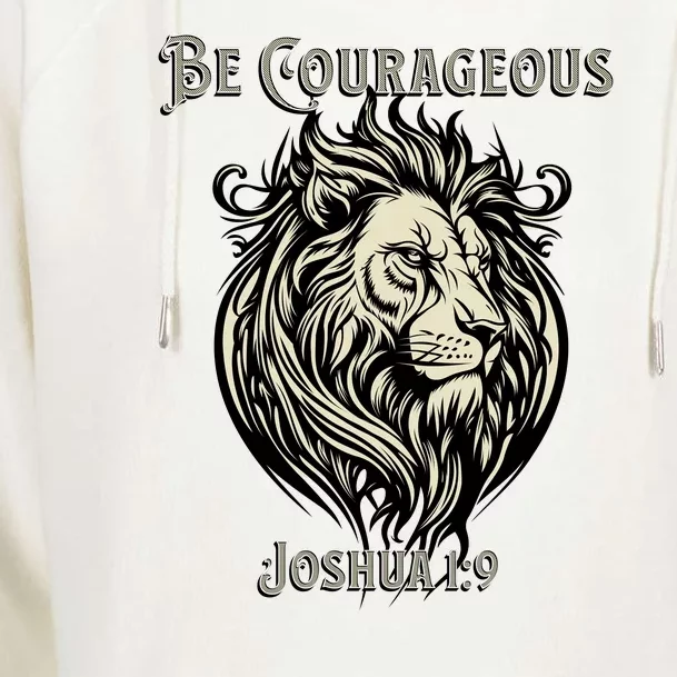 Christian Be Courageous Joshua 1:9 Faith Lion Of Judah Womens Funnel Neck Pullover Hood