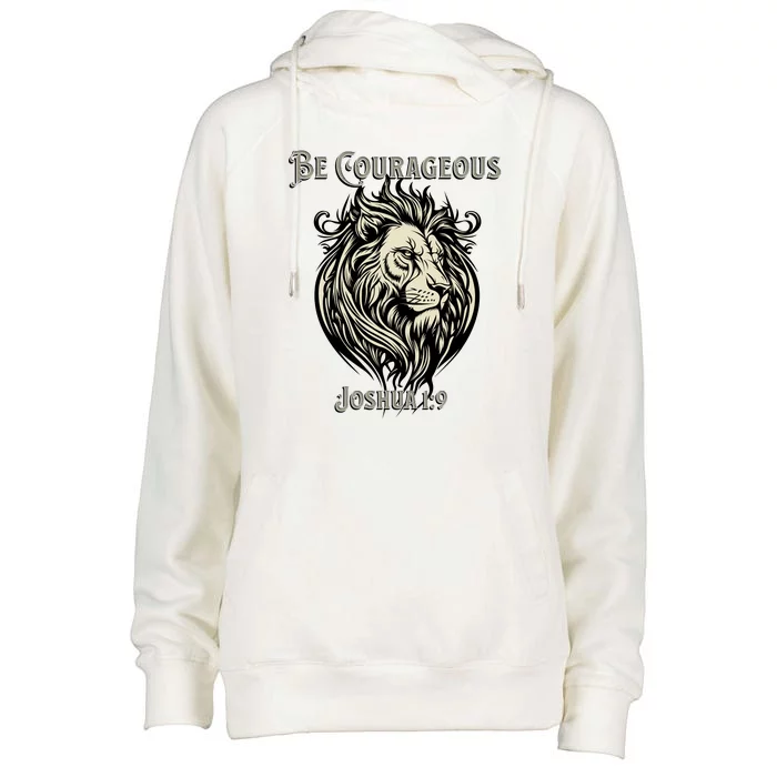 Christian Be Courageous Joshua 1:9 Faith Lion Of Judah Womens Funnel Neck Pullover Hood