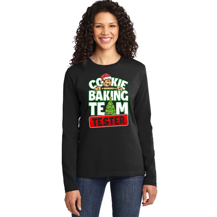 Cookie Baking Crew Christmas Cookie Baking Team Tester Ladies Long Sleeve Shirt