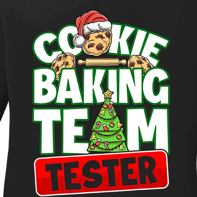 Cookie Baking Crew Christmas Cookie Baking Team Tester Ladies Long Sleeve Shirt