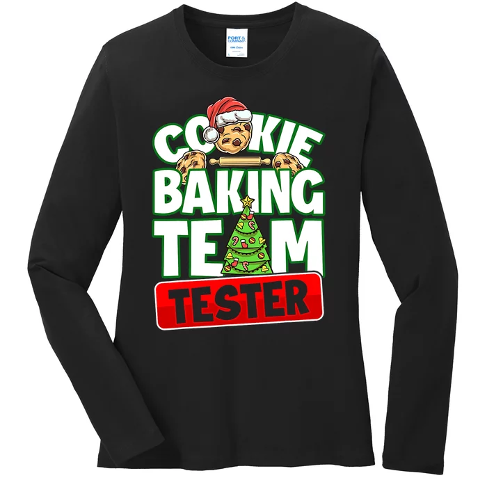 Cookie Baking Crew Christmas Cookie Baking Team Tester Ladies Long Sleeve Shirt