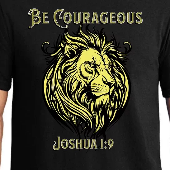 Christian Be Courageous Joshua 1:9 Faith Lion Of Judah Pajama Set