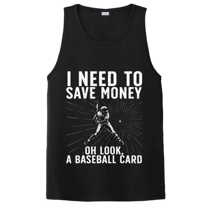 Cool Baseball Card For Baseball Card Collecting Performance Tank