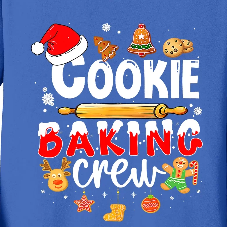 Cookie Baking Crew Funny Christmas Cooking Lover Xmas Pajama Gift Kids Long Sleeve Shirt