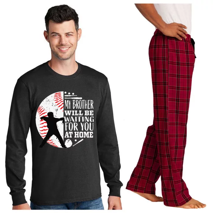 Cool Baseball Catcher Brother Big Bro Sister Quote Graphic Long Sleeve Pajama Set