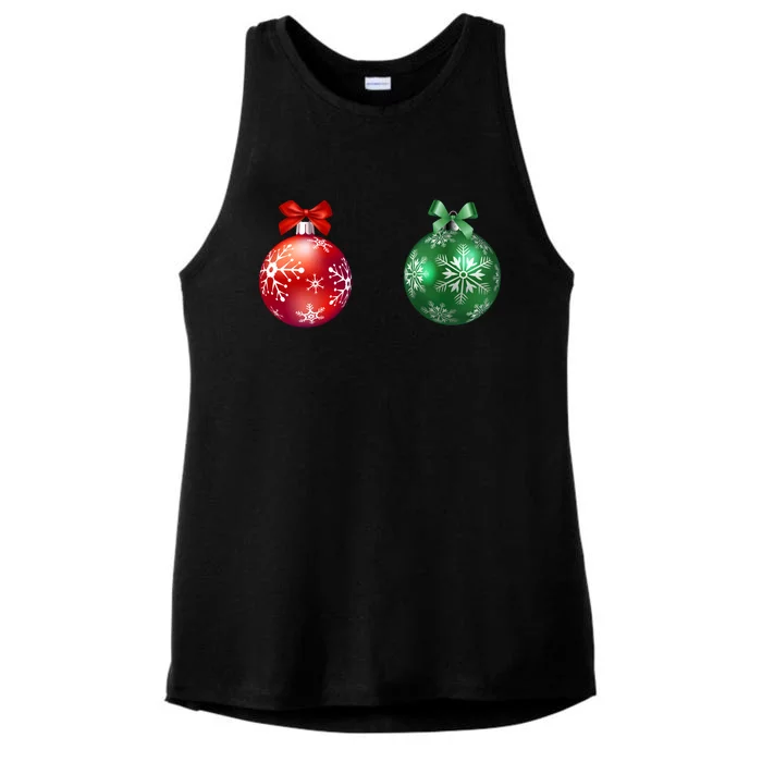 Christmas Balls Ladies Tri-Blend Wicking Tank