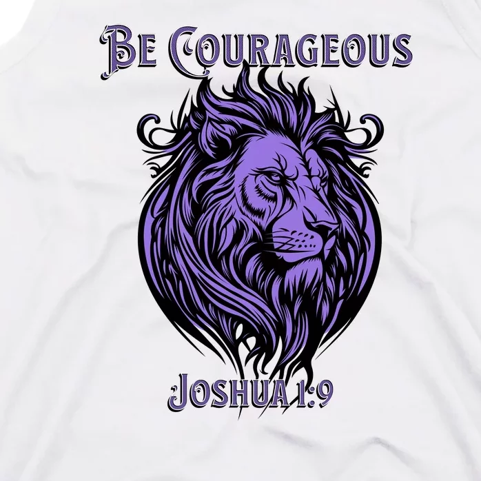 Christian Be Courageous Joshua 1:9 Faith Lion Of Judah Tank Top