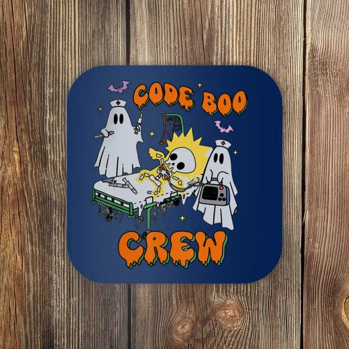 Code Boo Crew Funny Ghost Nurse Halloween Costume Coaster