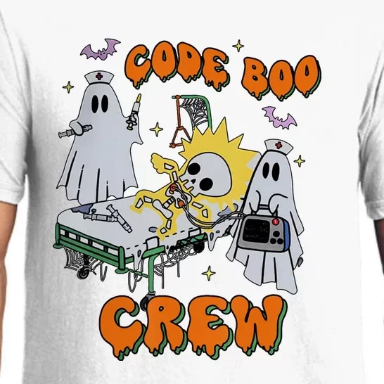 Code Boo Crew Funny Ghost Nurse Halloween Costume Pajama Set