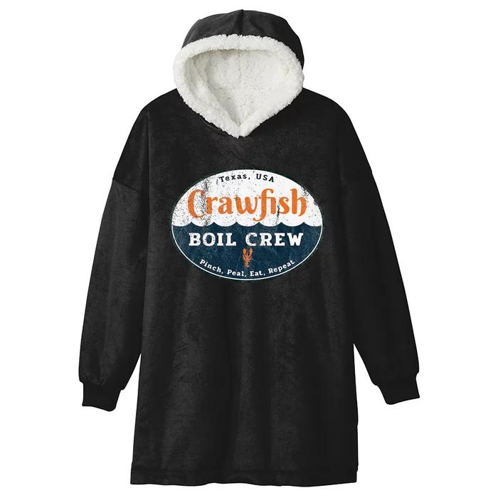 Crawfish Boil Crew Louisiana Retro Food Festival Crayfish Hooded Wearable Blanket