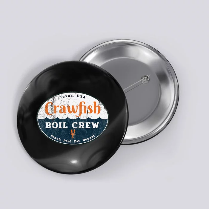 Crawfish Boil Crew Louisiana Retro Food Festival Crayfish Button