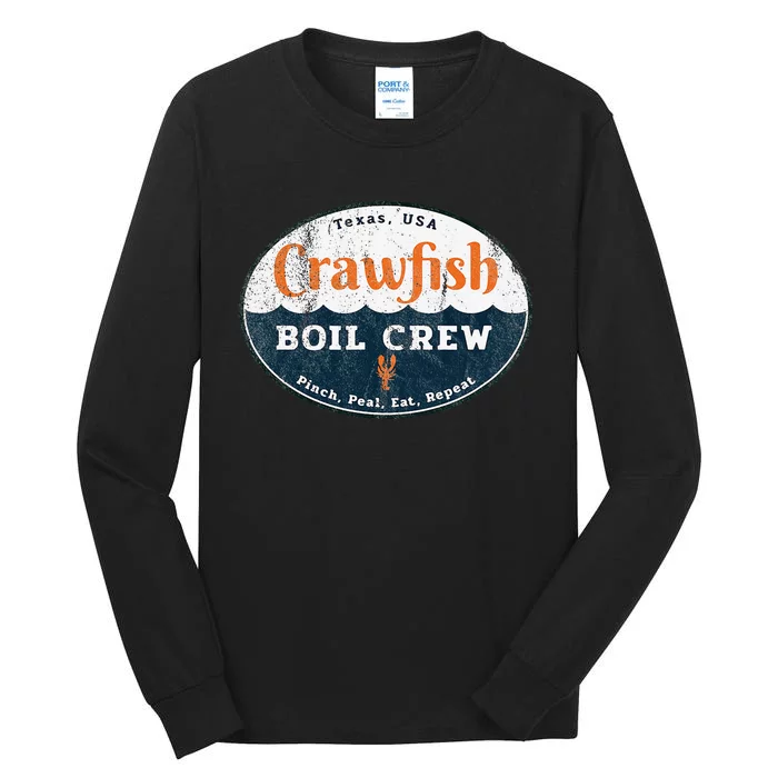 Crawfish Boil Crew Louisiana Retro Food Festival Crayfish Tall Long Sleeve T-Shirt