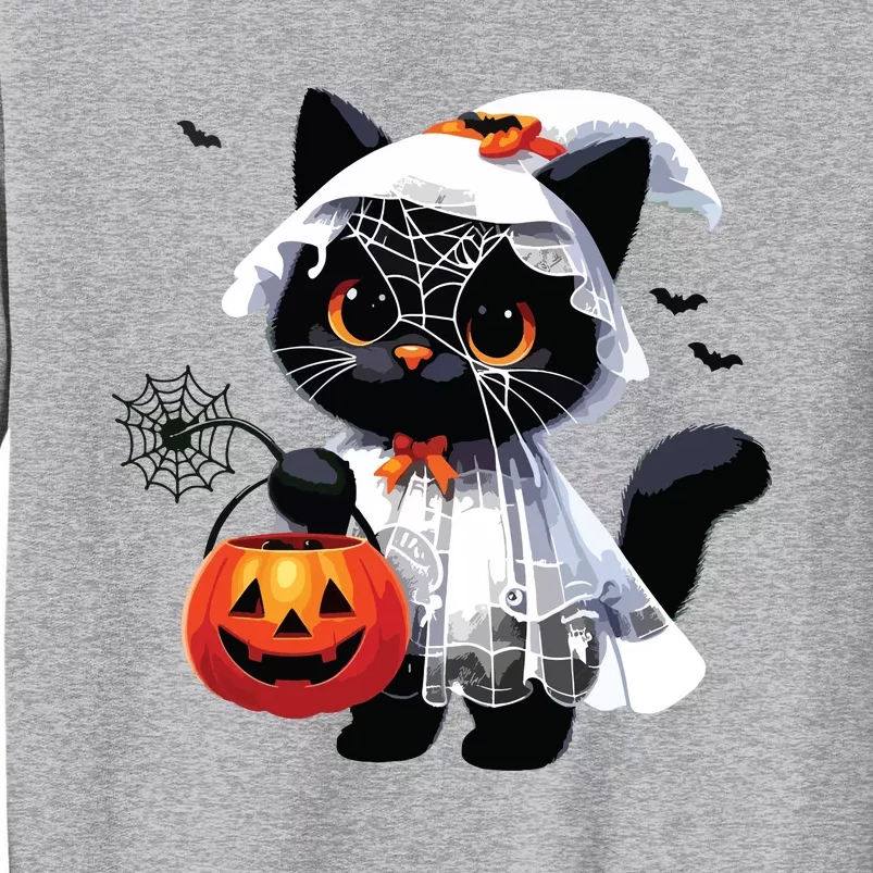 Cute Black Cats In Ghost Costume Halloween Sweatshirt