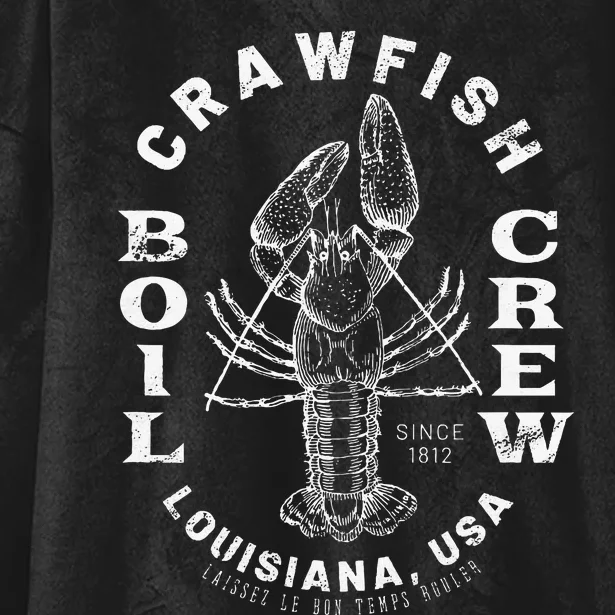 Crawfish Boil Crew Louisiana Retro Food Festival Party Hooded Wearable Blanket