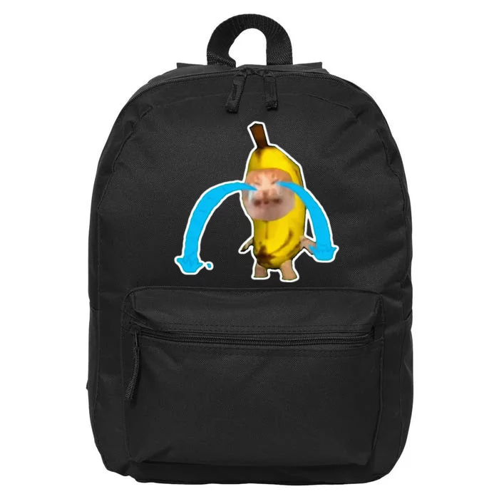 Crying Banana Cat Meme 16 in Basic Backpack