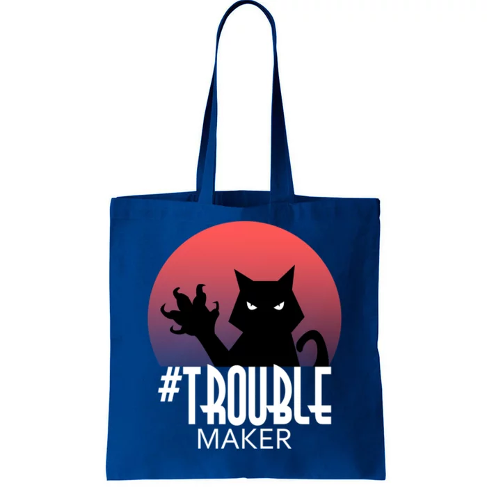 Cute Black Cate Feline Halloween Troublemaker Meaningful Gift Tote Bag