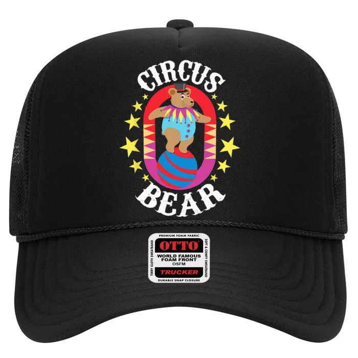 Circus Bear Circus Birthday Party Circus Costume High Crown Mesh Trucker Hat