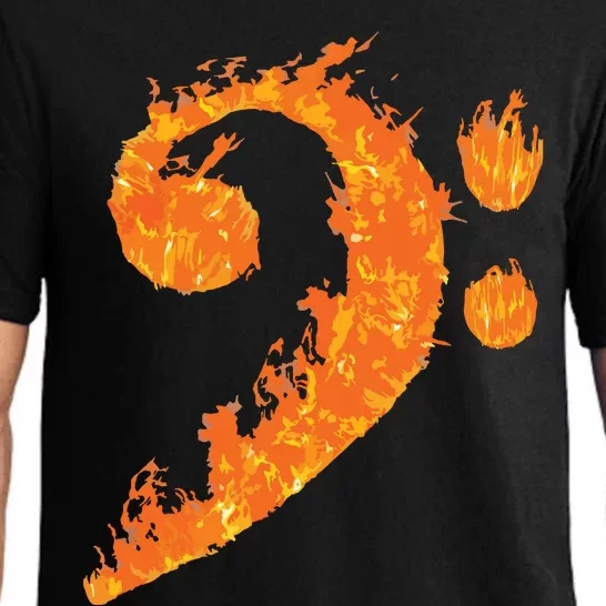 Cool Bass Clef Gift For Men Women Fire Musical Symbol Lover Pajama Set