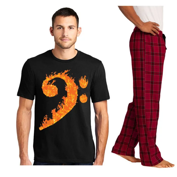 Cool Bass Clef Gift For Men Women Fire Musical Symbol Lover Pajama Set