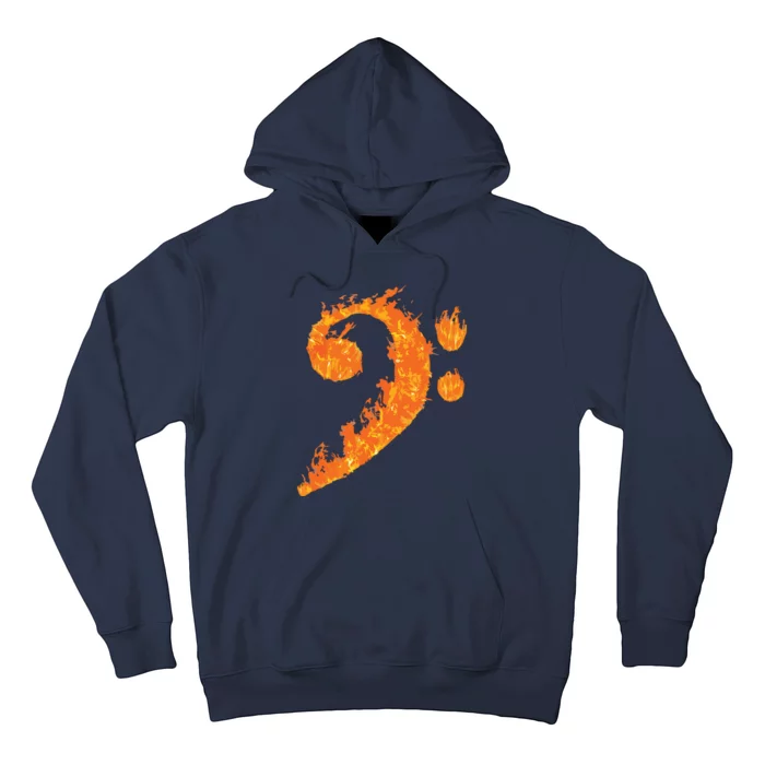 Cool Bass Clef Gift For Men Women Fire Musical Symbol Lover Hoodie