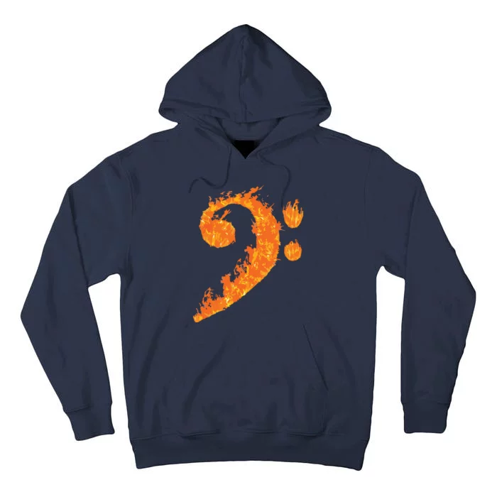 Cool Bass Clef Gift For Men Women Fire Musical Symbol Lover Tall Hoodie