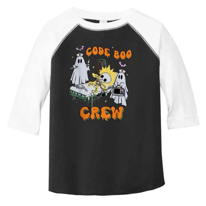 Code Boo Crew Funny Ghost Nurse Halloween Costume Nursing Toddler Fine Jersey T-Shirt