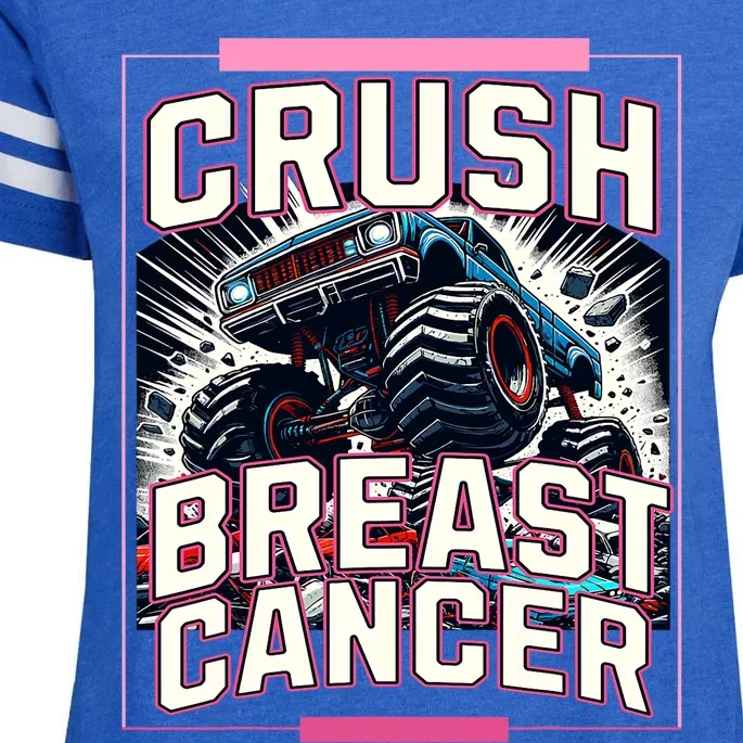 Crush Breast Cancer Awareness Monster Truck Enza Ladies Jersey Football T-Shirt