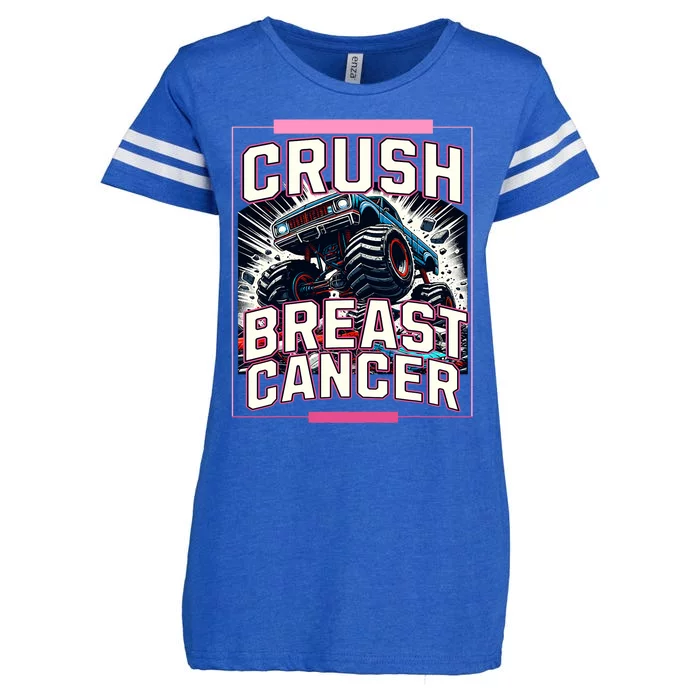 Crush Breast Cancer Awareness Monster Truck Enza Ladies Jersey Football T-Shirt