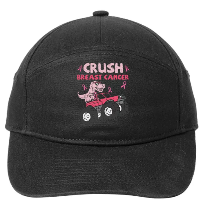 Crush Breast Cancer Awareness Monster Truck Ribbon 7-Panel Snapback Hat