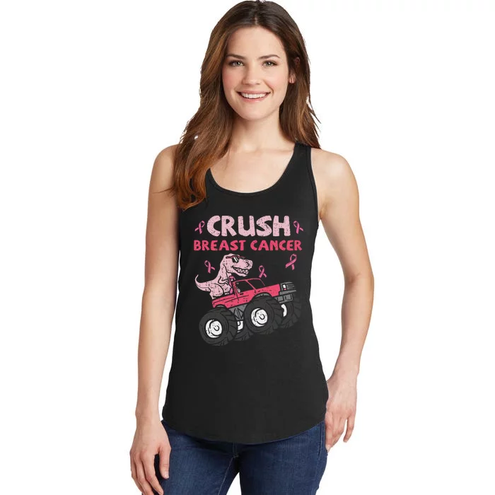 Crush Breast Cancer Awareness Monster Truck Ribbon Ladies Essential Tank