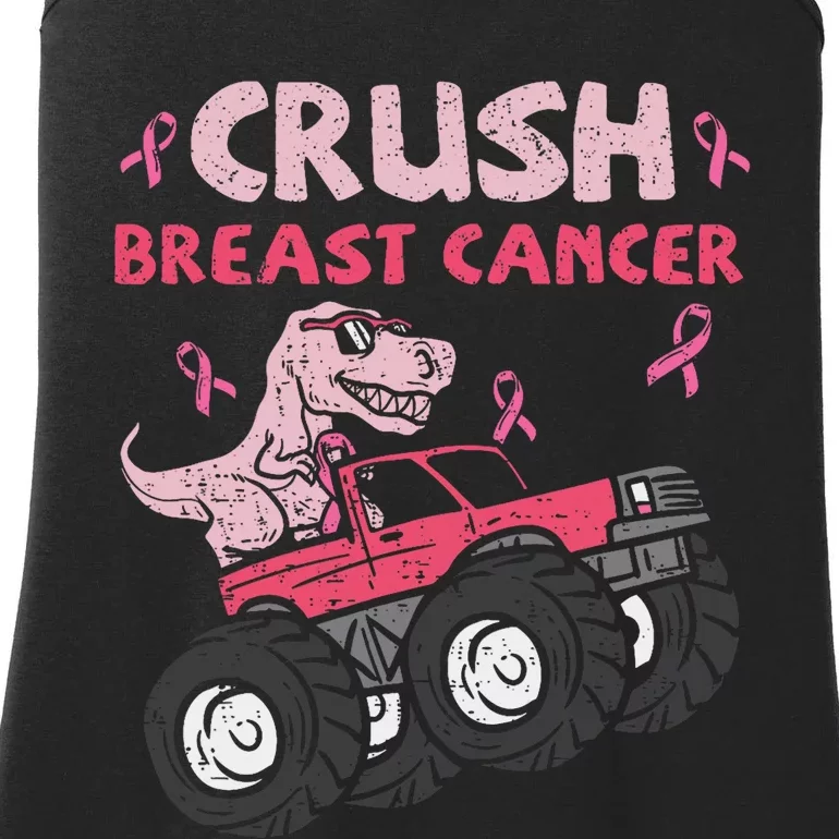 Crush Breast Cancer Awareness Monster Truck Ribbon Ladies Essential Tank