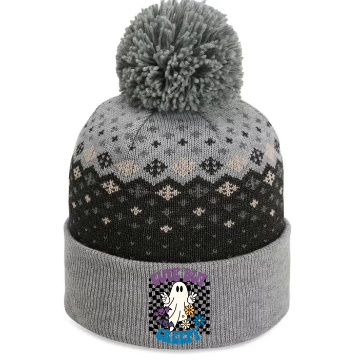 Cute But Creepy Funny Halloween Retro The Baniff Cuffed Pom Beanie