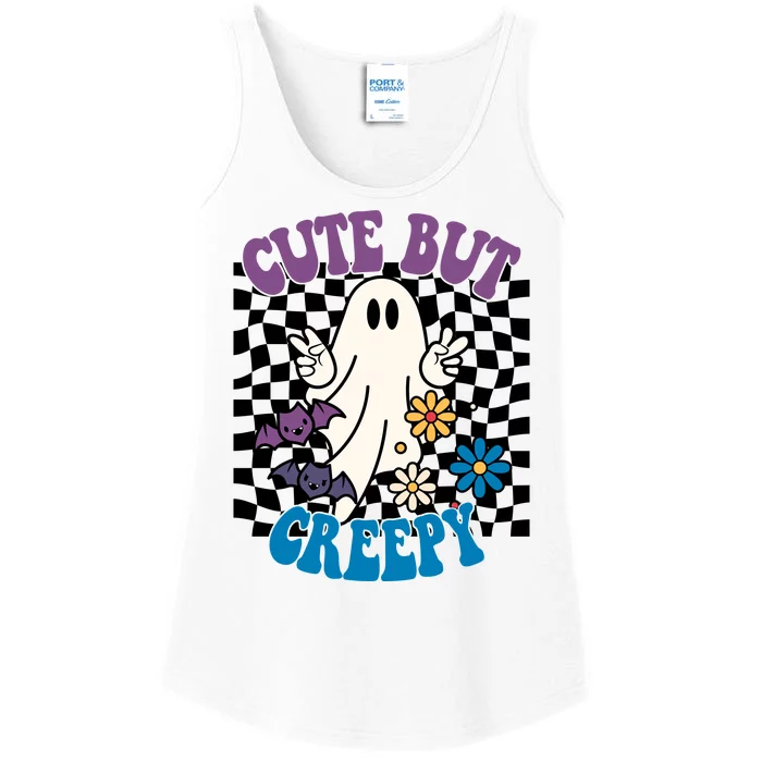 Cute But Creepy Funny Halloween Retro Ladies Essential Tank