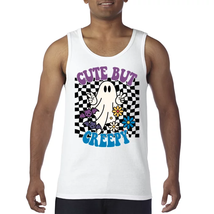 Cute But Creepy Funny Halloween Retro Tank Top