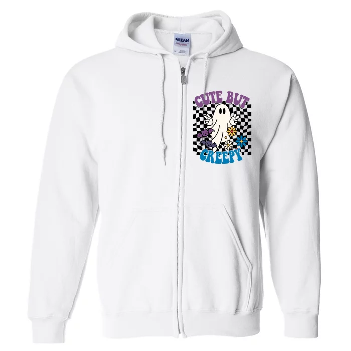 Cute But Creepy Funny Halloween Retro Full Zip Hoodie