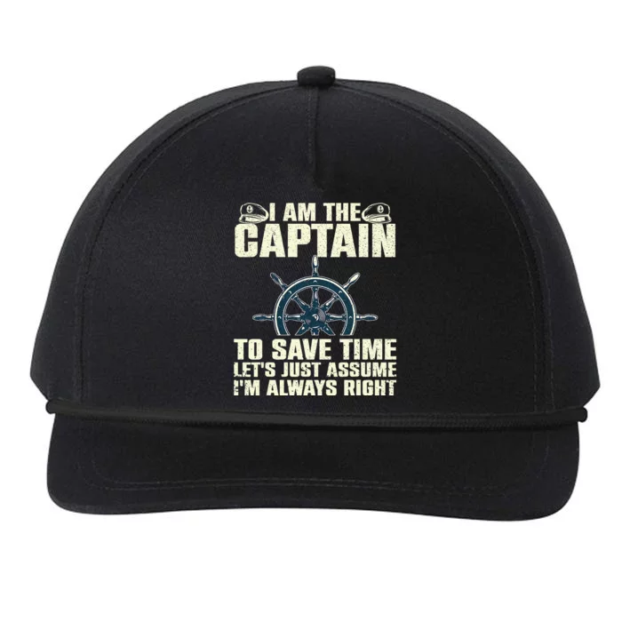 Cool Boat Captain For Men Women Boating Pontoon Boat Owner Snapback Five-Panel Rope Hat