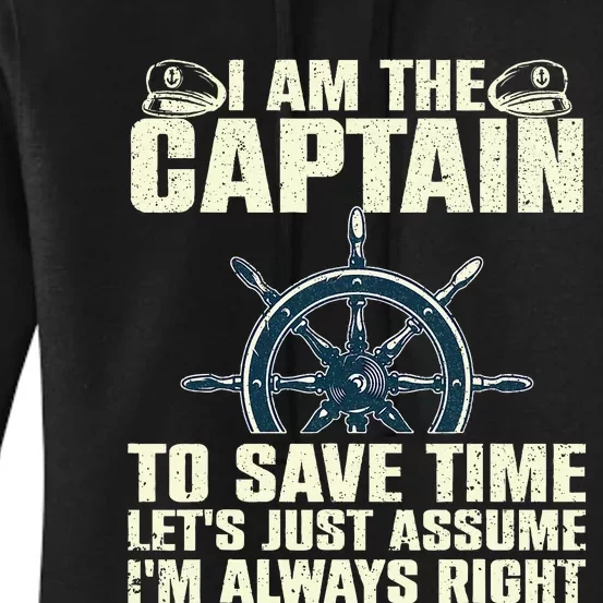 Cool Boat Captain For Men Women Boating Pontoon Boat Owner Women's Pullover Hoodie