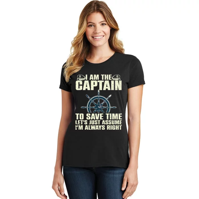 Cool Boat Captain For Men Women Boating Pontoon Boat Owner Women's T-Shirt